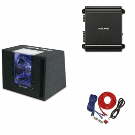 Комплект Alpine SBG-1224BP Subwoofer Bandpass 30 см (12") + MRV-M250 Mono Amplifier + Cable Set 10mm² 