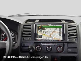Alpine KIT-802T5 8" монтажен кит с CAN интерфейс и интерфейс за управление от волана за VW T5 Facelift и T6 (7 H/E/J)