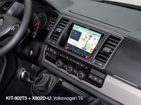 Alpine KIT-802T5 8" монтажен кит с CAN интерфейс и интерфейс за управление от волана за VW T5 Facelift и T6 (7 H/E/J)