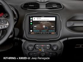 Alpine KIT-8RNG 8" монтажен кит с CAN интерфейс и интерфейс за управление от волана за Jeep Renegade