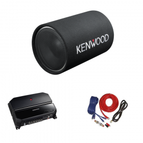Kenwood KSC-W1200T Subwoofer Box  + Kenwood KAC-PS702EX Amplifier + Cable Set 10 mm² Package