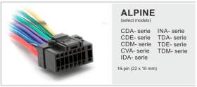 Alpine Кабел 16 пина към ISO черен /450503-0/